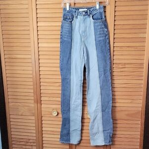 PacSun 90’s Boyfriend Jeans Women’s Size 24 Two-Tone Patchwork Denim High Rise
